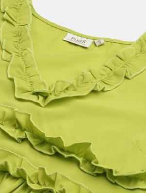 bishop sleeved ruffeled a-line dress - 18357037 - Standard Image - 5