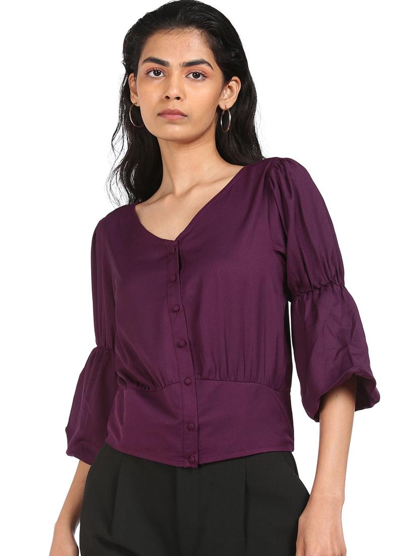 long sleeved solid regular top - 18357437 - Zoom Image - 1