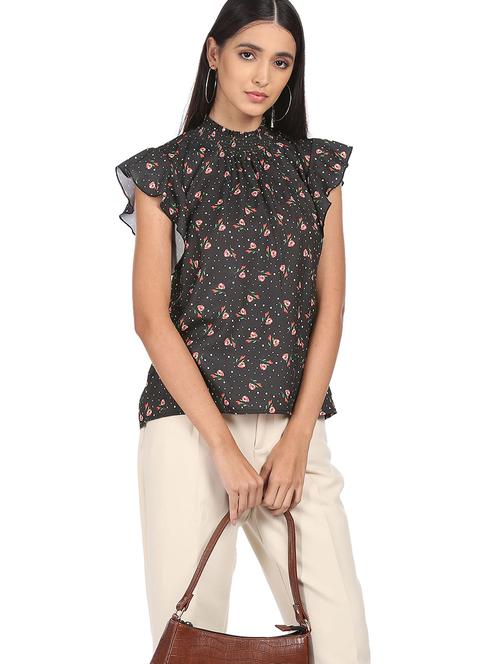 flute sleeved printed regular top - 18357494 - Standard Image - 1