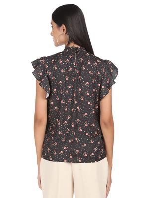 flute sleeved printed regular top - 18357494 - Standard Image - 3