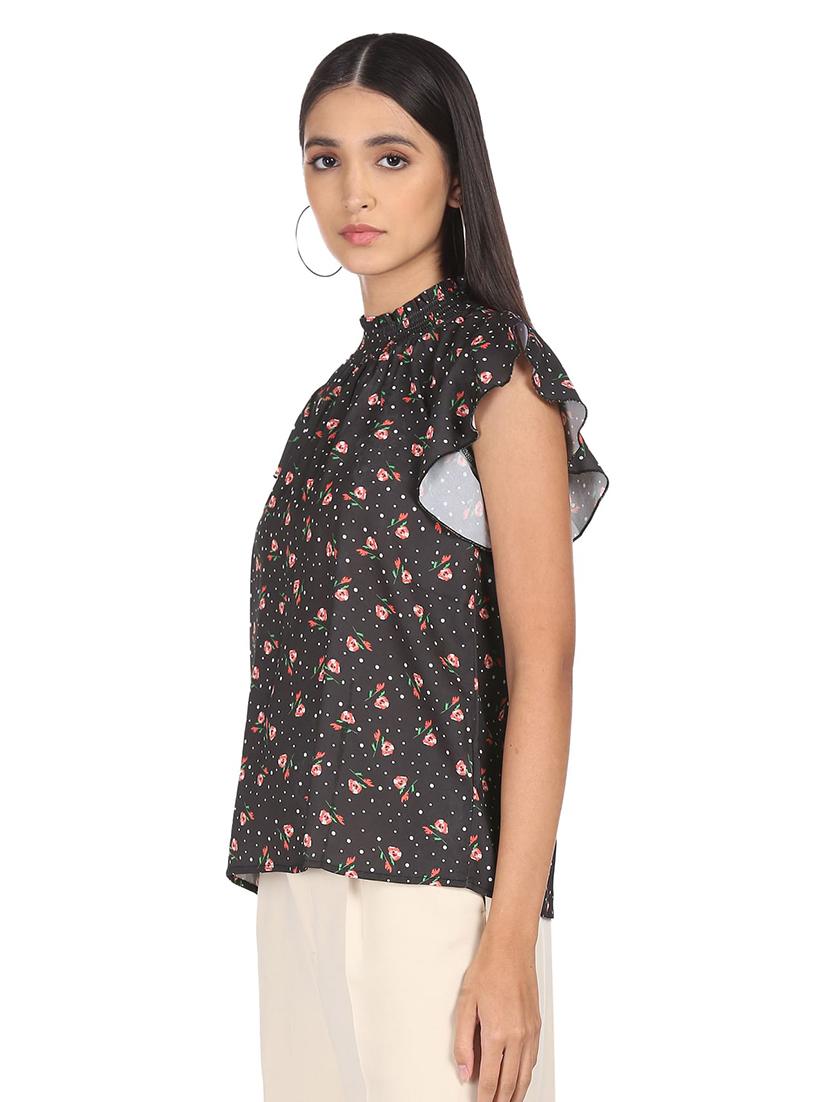 flute sleeved printed regular top - 18357494 - Zoom Image - 2