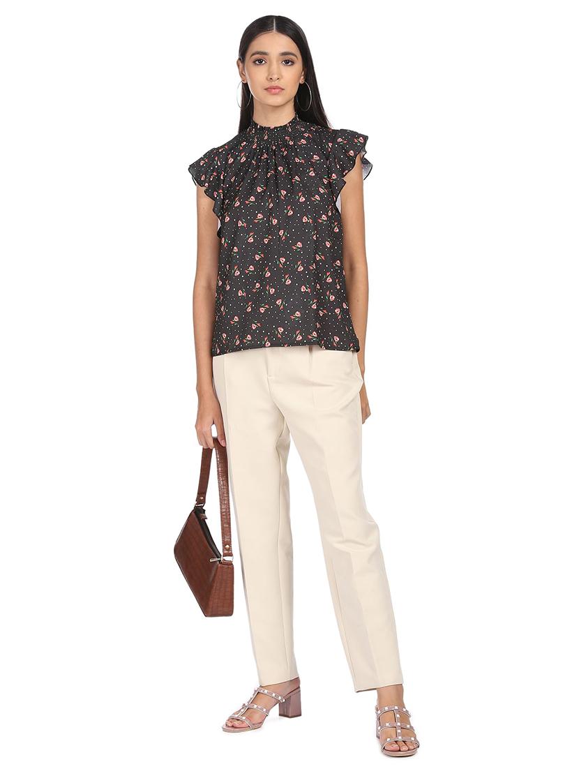 flute sleeved printed regular top - 18357494 - Zoom Image - 4