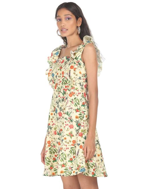 sleeveless printed fit & flare dress - 18357858 - Standard Image - 1