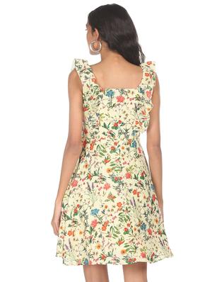 sleeveless printed fit & flare dress - 18357858 - Standard Image - 2