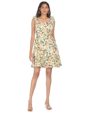 sleeveless printed fit & flare dress - 18357858 - Standard Image - 3