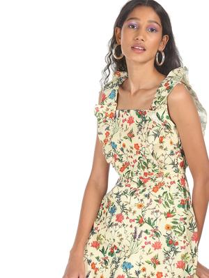 sleeveless printed fit & flare dress - 18357858 - Standard Image - 5