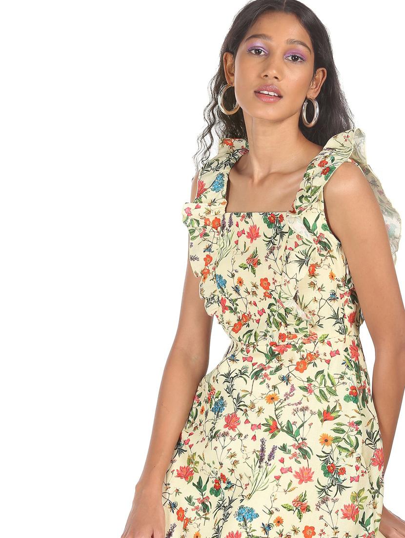 sleeveless printed fit & flare dress - 18357858 - Zoom Image - 5