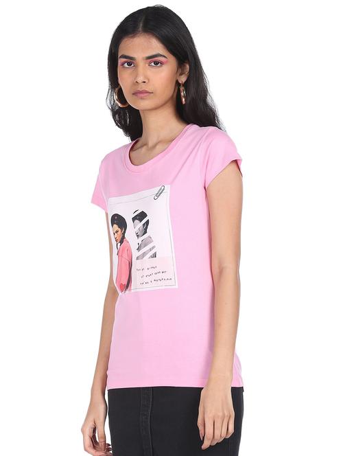 round neck graphic t-shirt - 18358372 - Very Small Image - 1