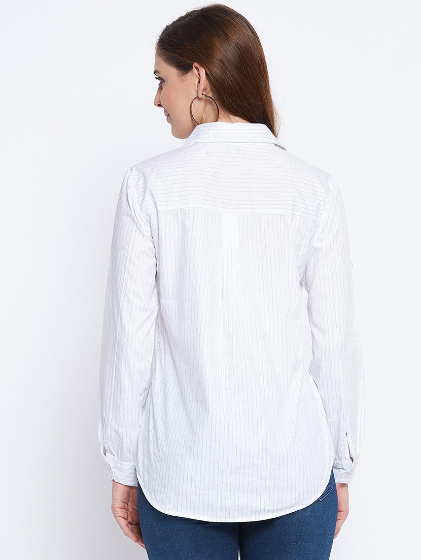 curved hem striped shirt - 18359168 - Zoom Image - 3
