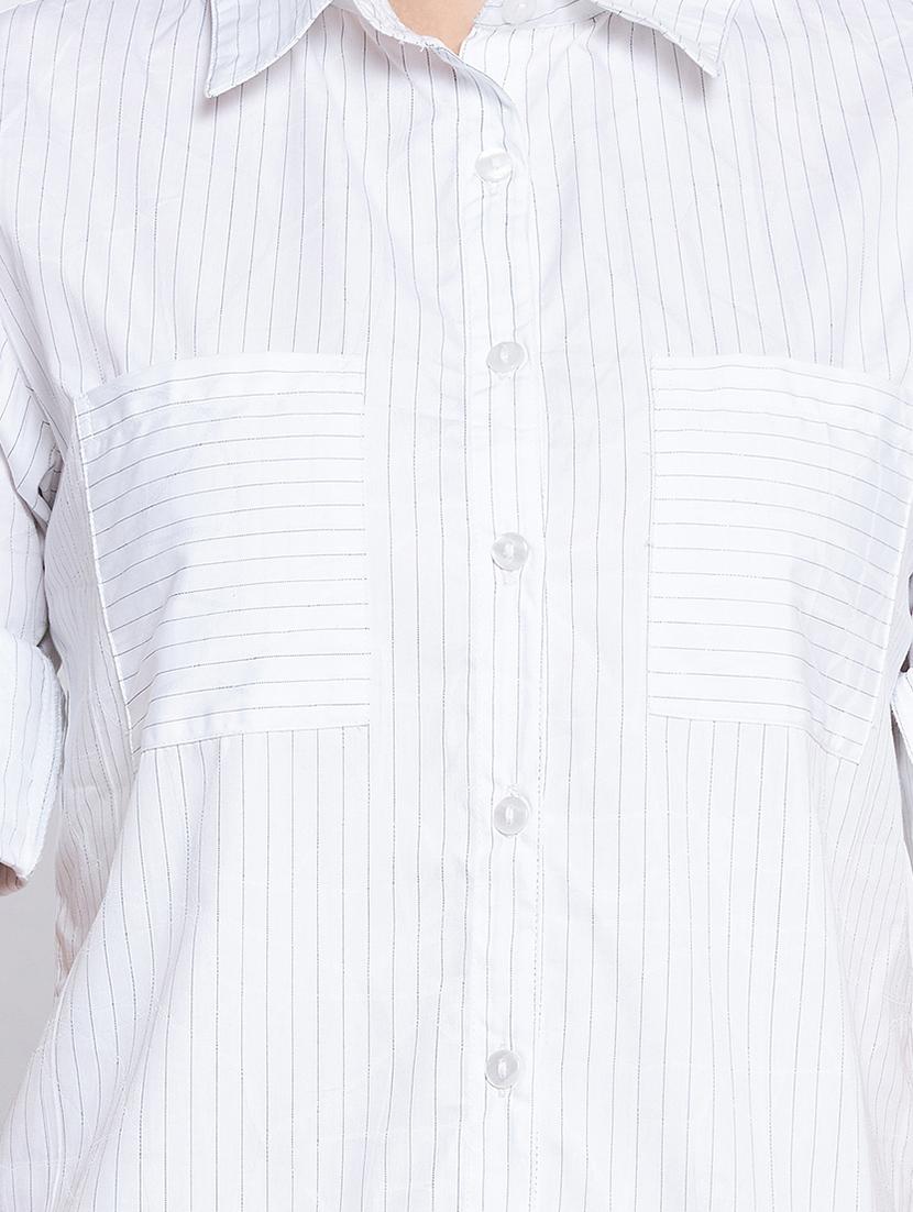 curved hem striped shirt - 18359168 - Zoom Image - 5