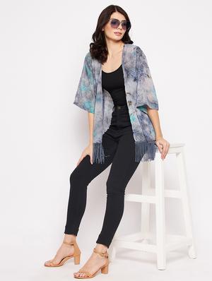 three querter sleeve tie & dye regular shrug - 18359179 - Standard Image - 4