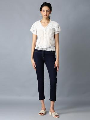 mid rise solid others trouser - 18359250 - Standard Image - 5