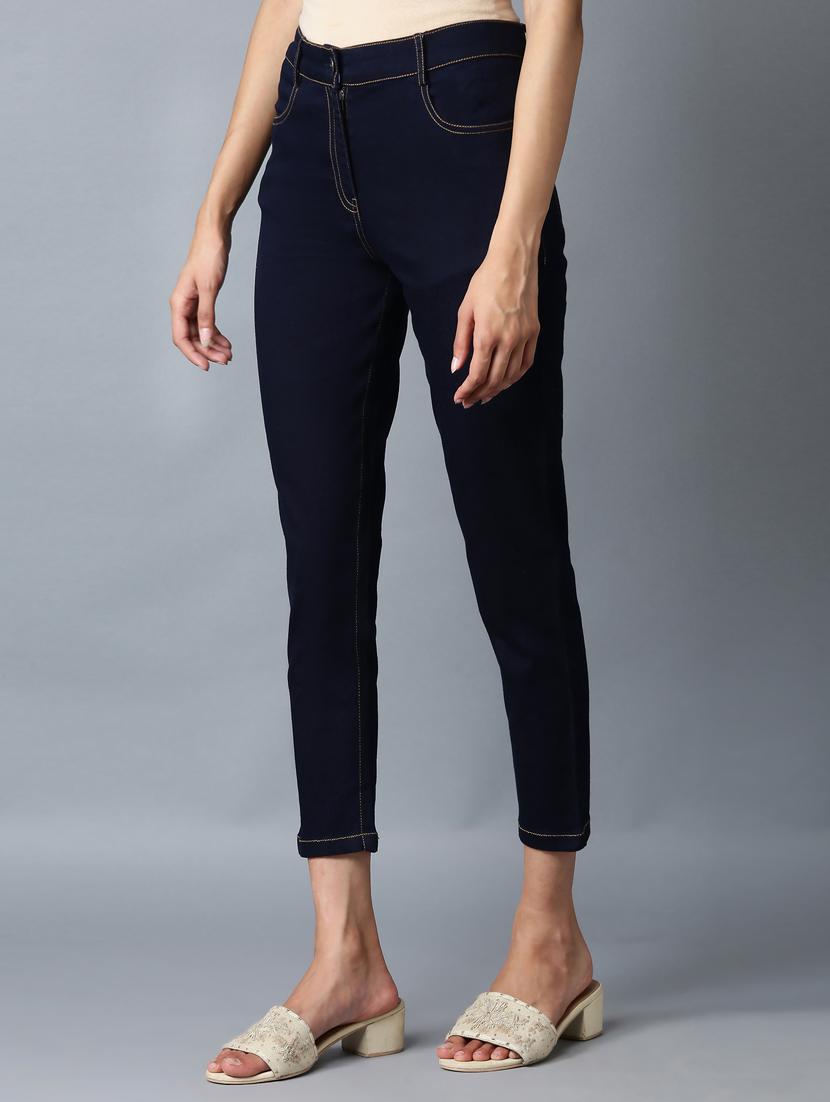 mid rise solid others trouser - 18359250 - Zoom Image - 2