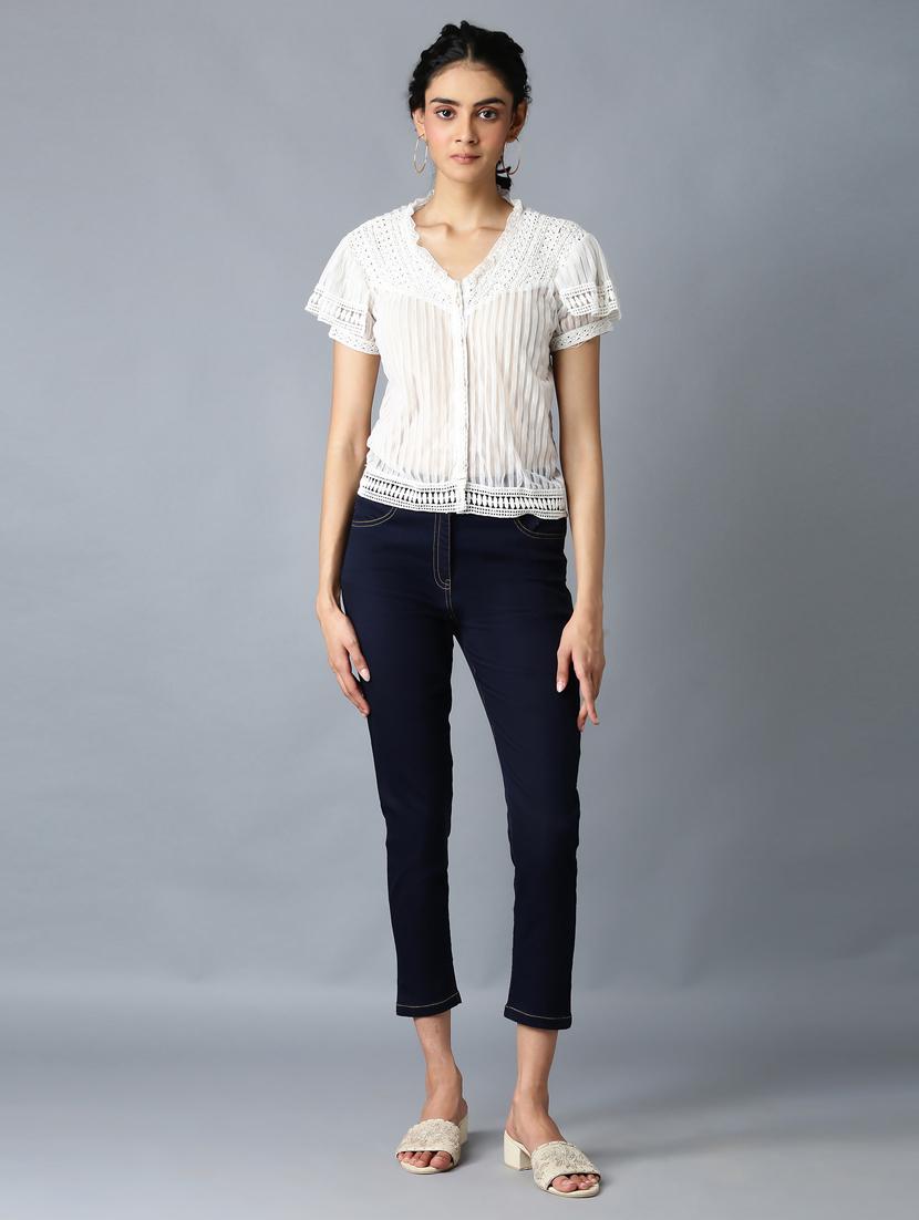 mid rise solid others trouser - 18359250 - Zoom Image - 5