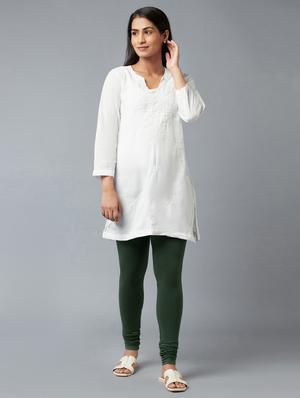 green cotton blend churidar - 18359294 - Standard Image - 5