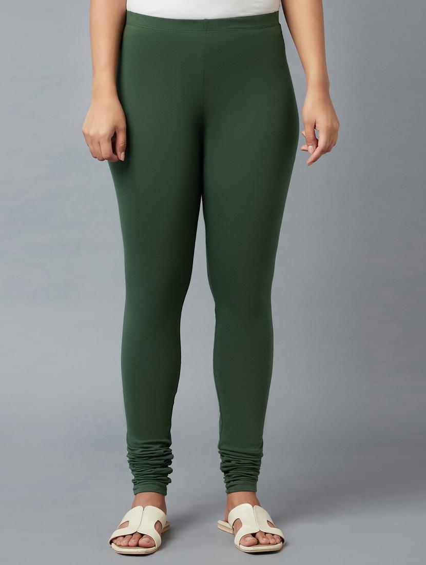 green cotton blend churidar - 18359294 - Zoom Image - 1
