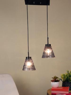 smoky black iron cluster hanging - bulb not included - 18359681 - Standard Image - 3