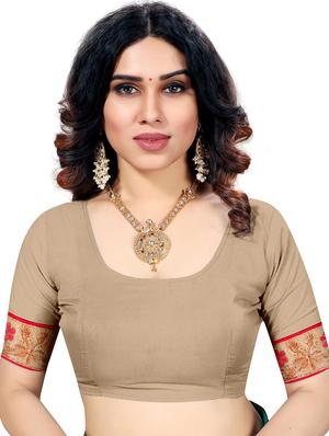embroidered half & half saree with blouse - 18360067 - Standard Image - 3