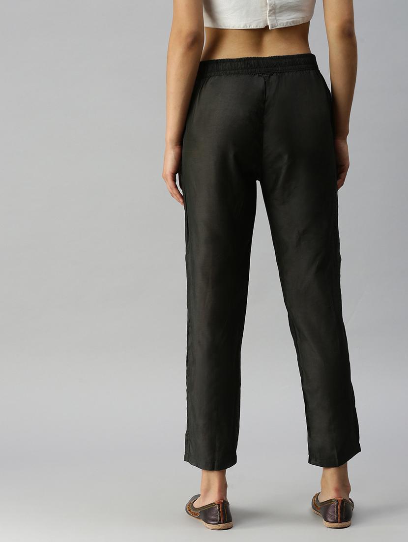 black solid flat front trouser - 18360103 - Zoom Image - 3