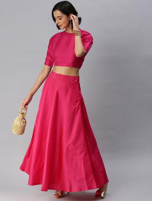 pink rayon solid blouse - 18360158 - Standard Image - 4