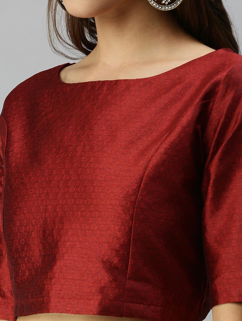 maroon solid blouse - 18360163 - Zoom Image - 5