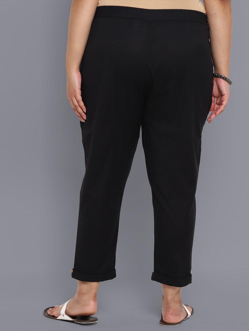 high rise solid flat front trousers trouser - 18360186 - Zoom Image - 3