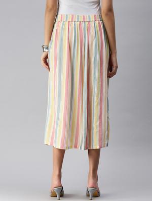 mid rise striped flared palazzo - 18360197 - Standard Image - 3
