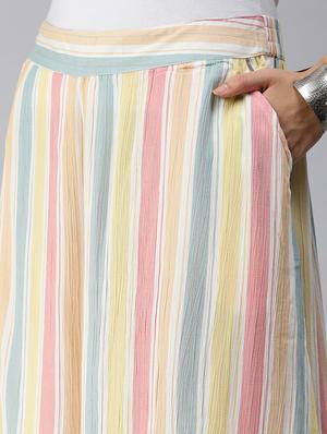 mid rise striped flared palazzo - 18360197 - Standard Image - 5