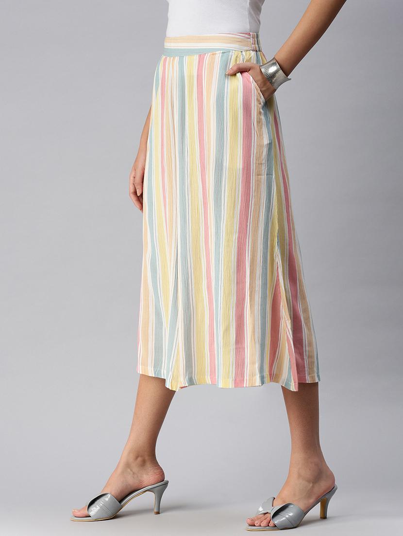 mid rise striped flared palazzo - 18360197 - Zoom Image - 2