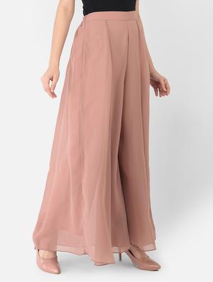 high rise solid flared palazzo - 18360221 - Standard Image - 3