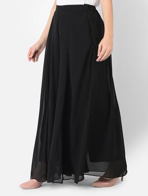 high rise solid flared palazzo - 18360222 - Standard Image - 2