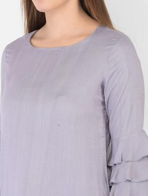 purple rayon aline kurta - 18360233 - Standard Image - 6