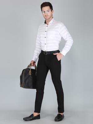 black solid formal trouser - 18360288 - Standard Image - 4
