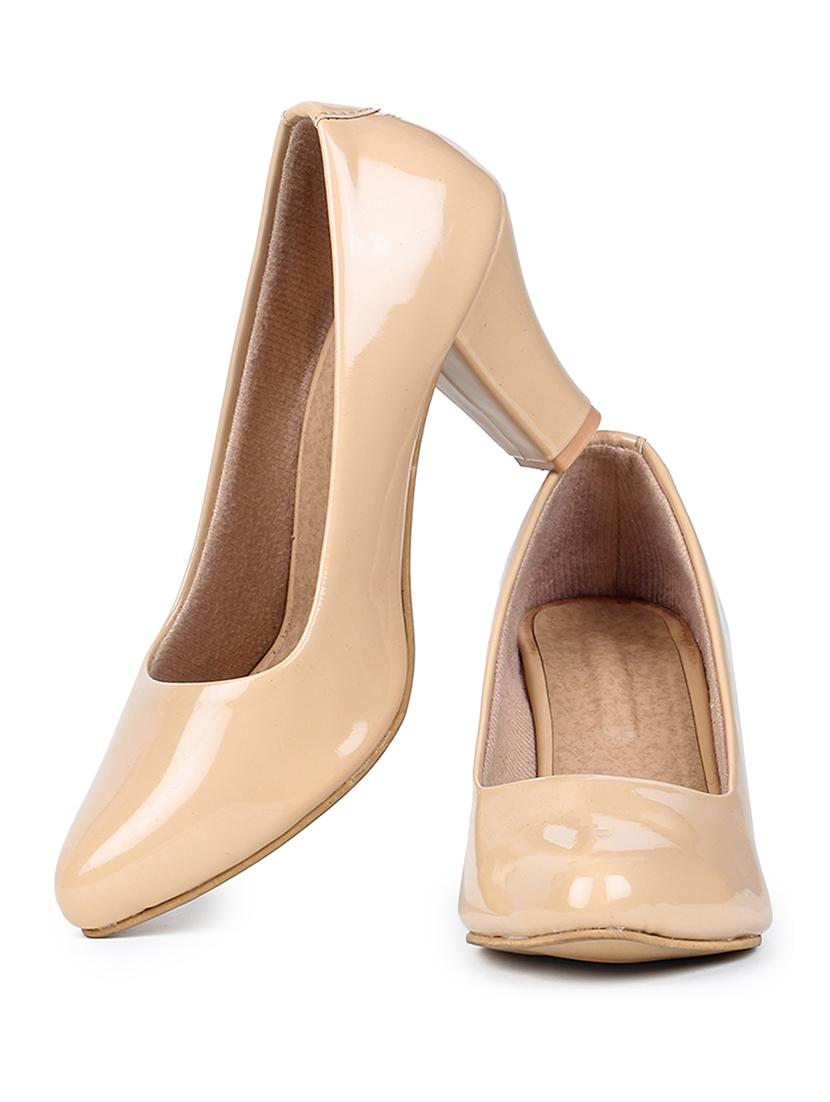 beige patent leather slip on pumps - 18361625 - Zoom Image - 5