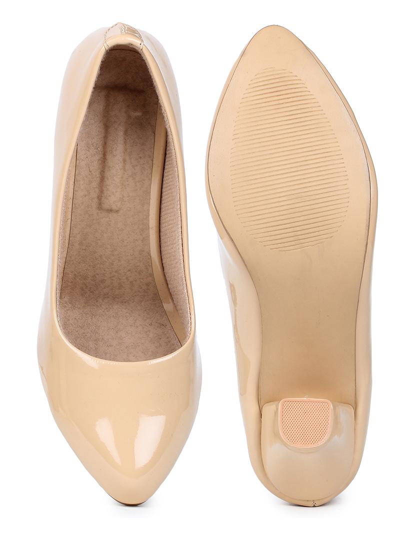 beige patent leather slip on pumps - 18361625 - Zoom Image - 6