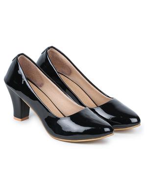 black patent leather slip on pumps - 18361626 - Standard Image - 2