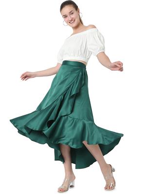 high rise solid ruffled skirt - 18361820 - Standard Image - 4