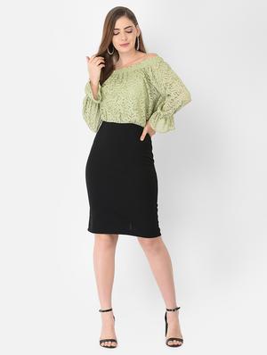 off-shoulder laced blouson dress - 18362203 - Standard Image - 4