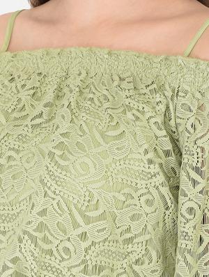 off-shoulder laced blouson dress - 18362203 - Standard Image - 5