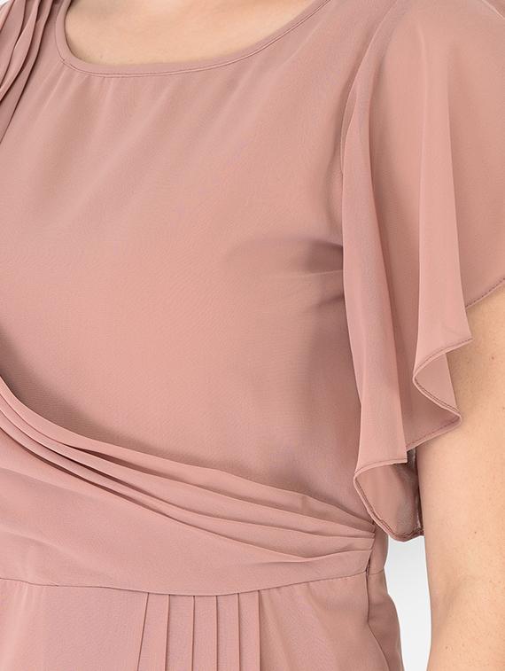 flutter sleeved draped detail gown - 18362220 - Zoom Image - 4