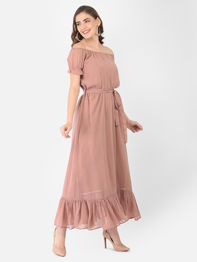 tie front solid flared dress - 18362226 - Zoom Image - 2