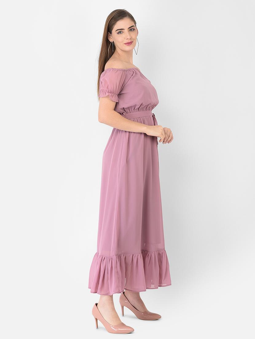 tie front solid flared dress - 18362228 - Zoom Image - 2