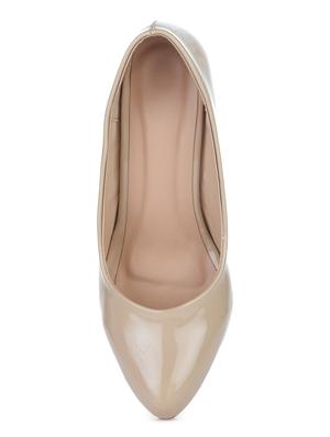 beige synthetic slip on pumps - 18362384 - Standard Image - 4