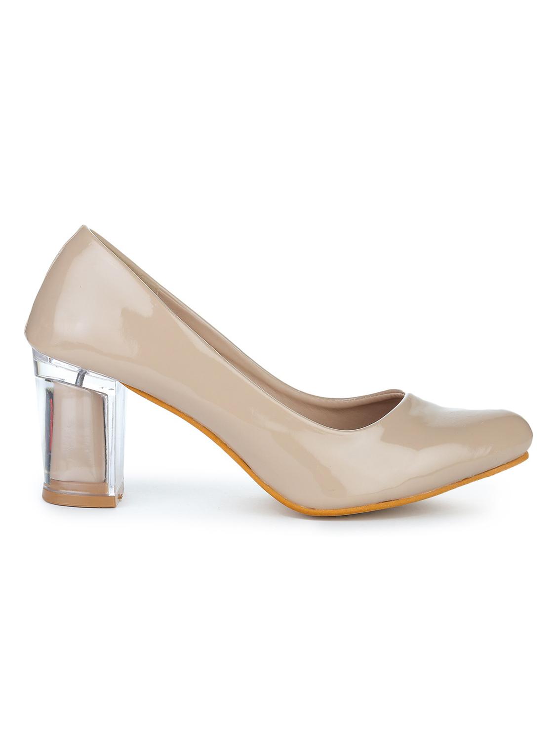 beige synthetic slip on pumps - 18362384 - Zoom Image - 2