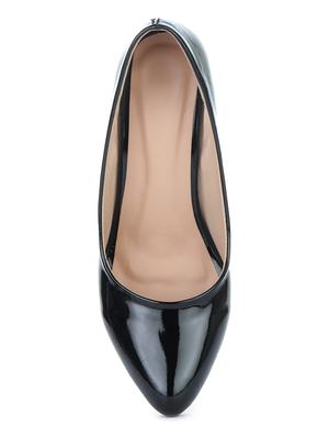 black synthetic slip on pumps - 18362385 - Standard Image - 4