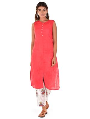 white printed straight kurta - 18362826 - Standard Image - 4
