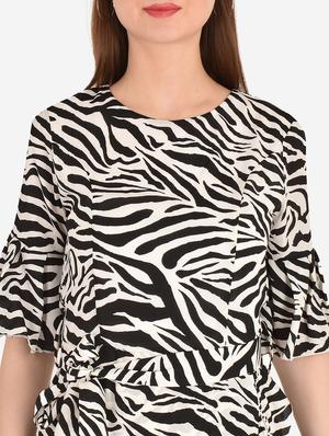bell sleeved animal print a-line dress - 18363209 - Standard Image - 6