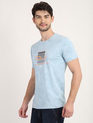 light blue over print t-shirt - 18363315 - Standard Image - 2