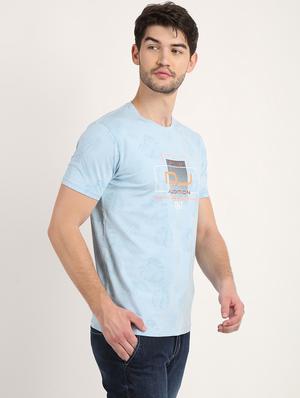 light blue over print t-shirt - 18363315 - Standard Image - 3
