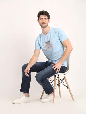 light blue over print t-shirt - 18363315 - Standard Image - 5